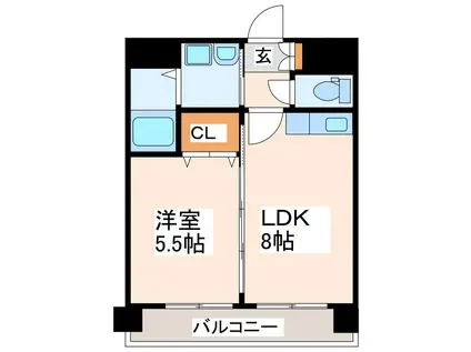 トリニティ八王寺(1LDK/3階)の間取り写真