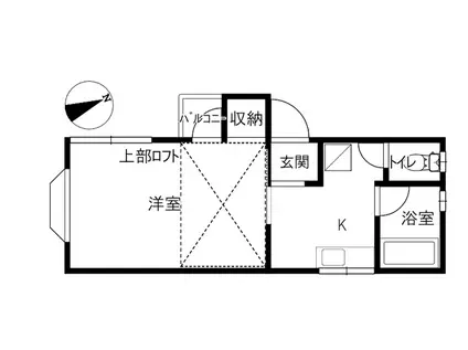 ハイツアレイ2(1K/1階)の間取り写真