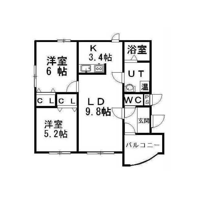 リヴィエール(2LDK/3階)の間取り写真