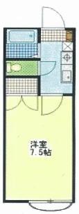 フラット2(1K/1階)の間取り写真