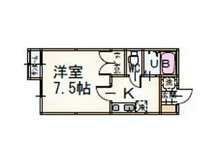 ラポール出雲(1K/1階)の間取り写真