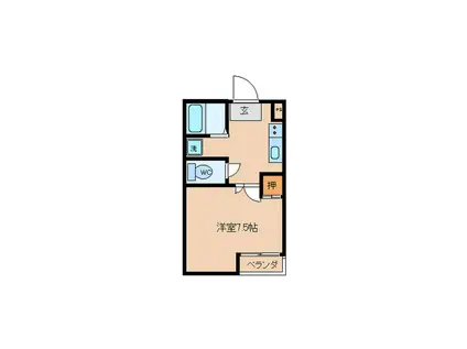 デイジー(1DK/3階)の間取り写真