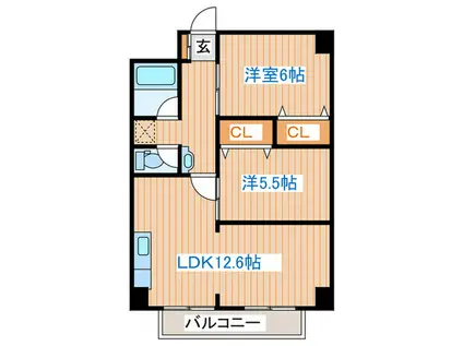 ポ-トタウンカネショ-(2LDK/5階)の間取り写真