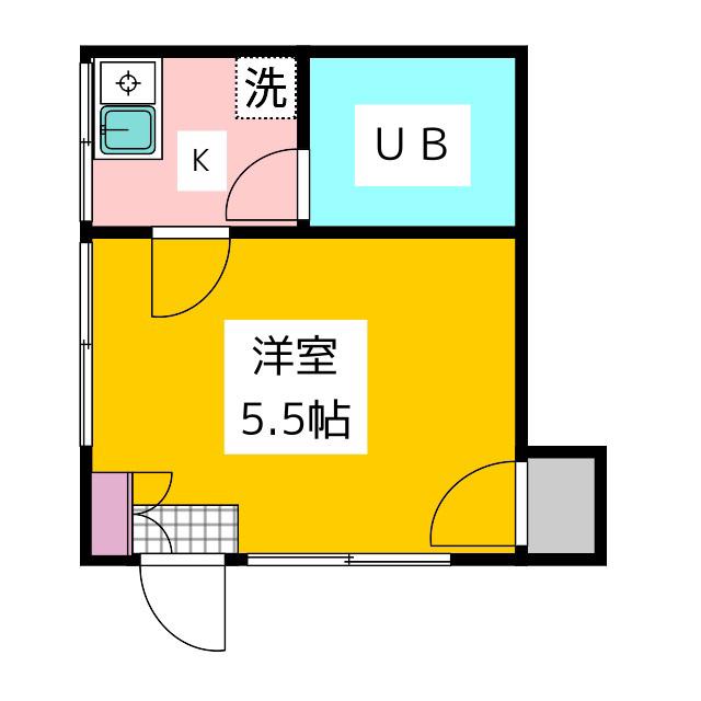 PARK SIDE(1K/1階)の間取り写真