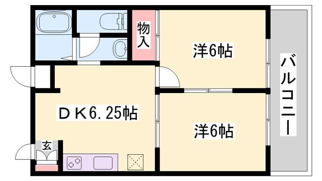 清水ハイツ(2DK/1階)の間取り写真