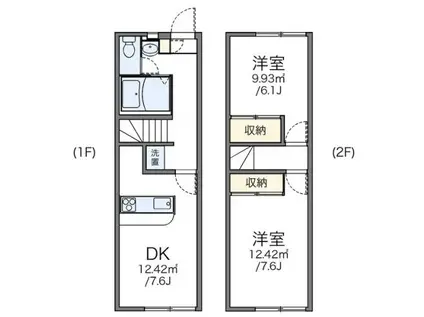 レオパレスセラフII(2DK/1階)の間取り写真