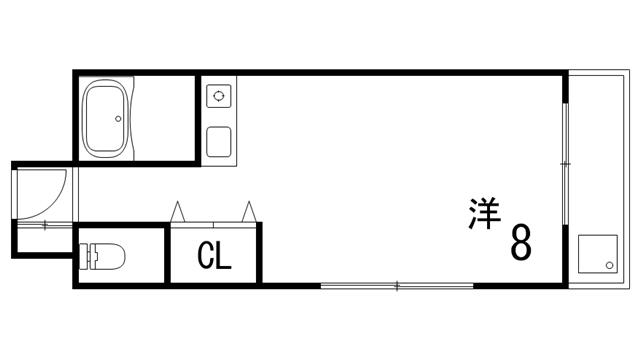 ドウェル本山(ワンルーム/4階)の間取り写真