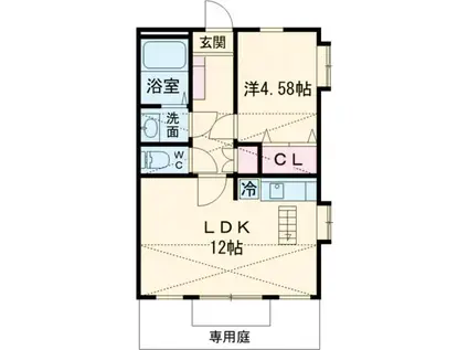 ハイツKIRIN A(1LDK/1階)の間取り写真