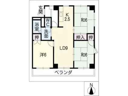 コーポ辻(3LDK/2階)の間取り写真