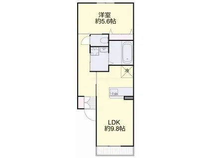 アルヴィータII(1LDK/2階)の間取り写真