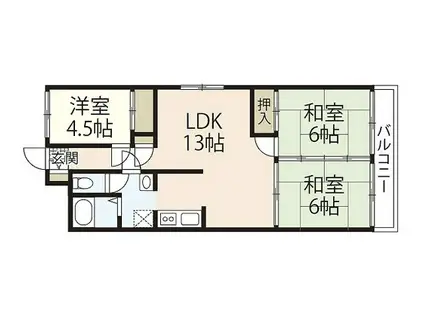 ヘルックワセダ(3LDK/2階)の間取り写真