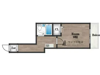 大宝若江岩田CTスクエア(1K/4階)の間取り写真