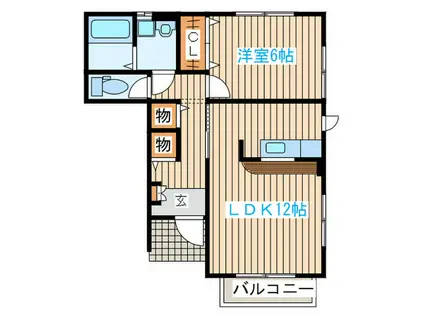ルミナスコート(1LDK/1階)の間取り写真
