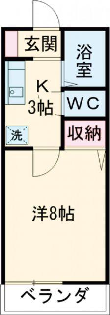 フェイバハイム(1K/2階)の間取り写真