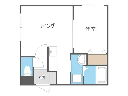 FOREST PARK 南郷13(1DK/3階)の間取り写真