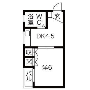 明治第一ビル(1K/2階)の間取り写真