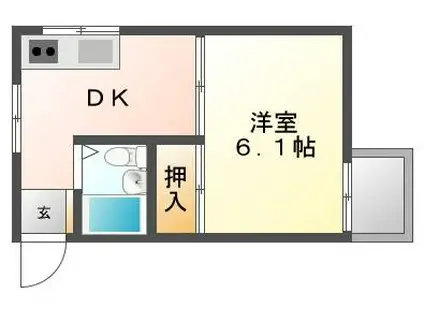 フレグランス品川(1DK/2階)の間取り写真