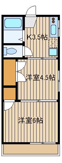 さつき荘(2K/2階)の間取り写真