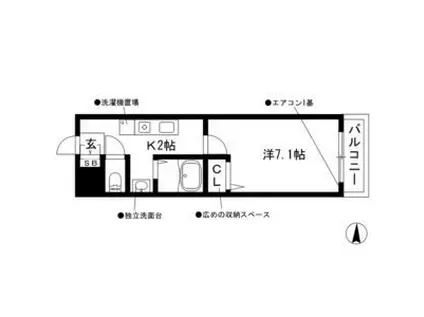 プリムローズマンション(1K/1階)の間取り写真