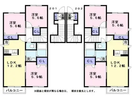 シャーメゾンリバティ(3LDK/2階)の間取り写真