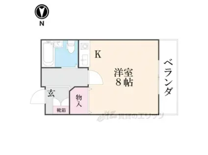 フラッツ本町月輪(ワンルーム/2階)の間取り写真