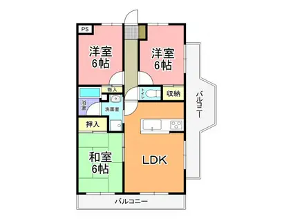 メゾン・ド・スケガワ(3LDK/3階)の間取り写真