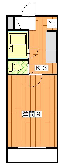 コンチェルト(1K/1階)の間取り写真