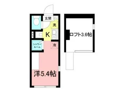 ル・ブラン小岩(ワンルーム/1階)の間取り写真