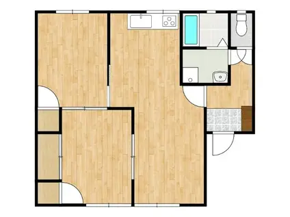 ハイツヨシダII(2LDK/1階)の間取り写真