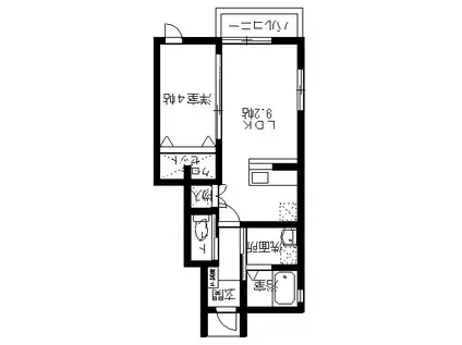 プレザントハウスT II(1LDK/1階)の間取り写真