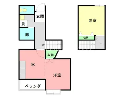 ルソレイユ・ルバンII(1LDK/1階)の間取り写真