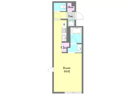 イルヴィアーレ東武練馬II(ワンルーム/2階)の間取り写真