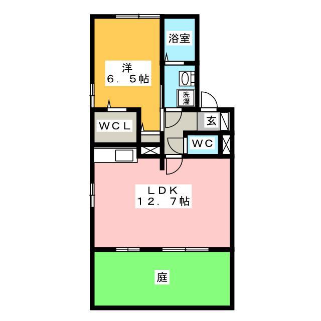 リビングタウン下奈良 A(1LDK/1階)の間取り写真
