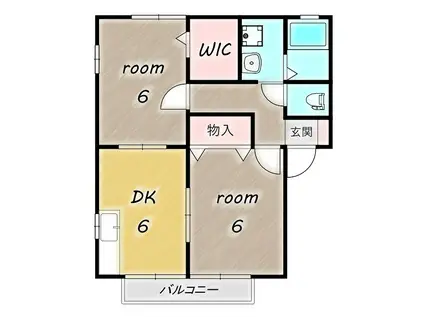 リヴィエールTOKI A・B(2DK/1階)の間取り写真