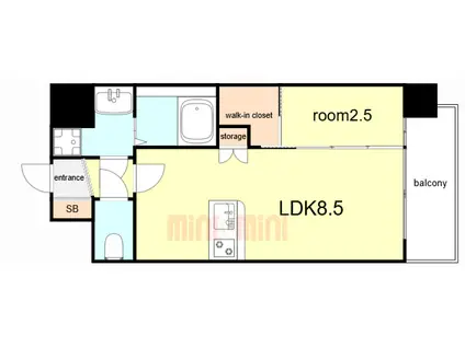 セレニテ神戸西エクラ(1LDK/14階)の間取り写真