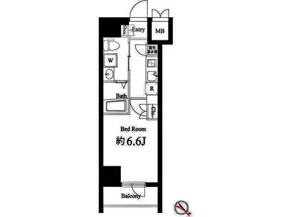 ハーモニーレジデンス横浜みなとみらい001(1K/5階)の間取り写真