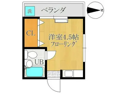 和幸マンション(ワンルーム/2階)の間取り写真