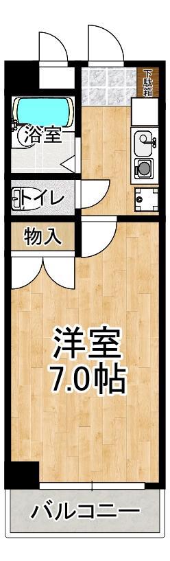 エルマール御影(1K/3階)の間取り写真