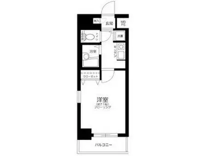 メインステージ茅場町(1K/7階)の間取り写真