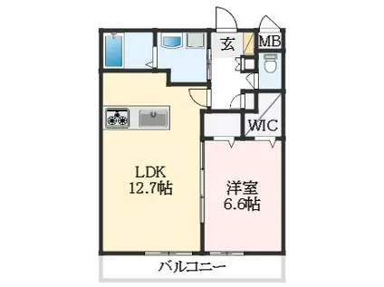 シャーメゾン・メルヴィーユ(1LDK/1階)の間取り写真