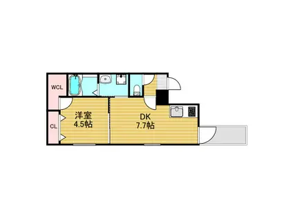 フジパレス瑞光12番館(1DK/1階)の間取り写真