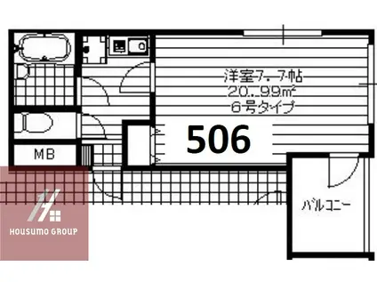 パラドール弁天(1K/5階)の間取り写真