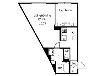 CREAL学芸大学(1LDK/1階)の間取り写真