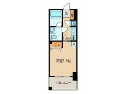 コンフォート武蔵野(1K/4階)の間取り写真