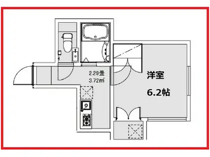 フェア町屋Ⅱ(1K/1階)の間取り写真