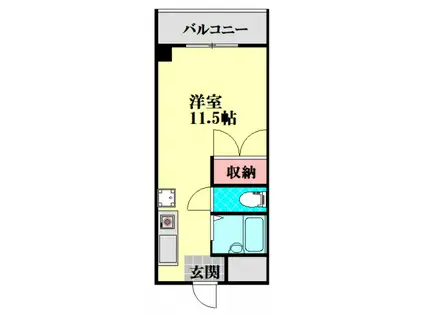 平田ビル(ワンルーム/2階)の間取り写真