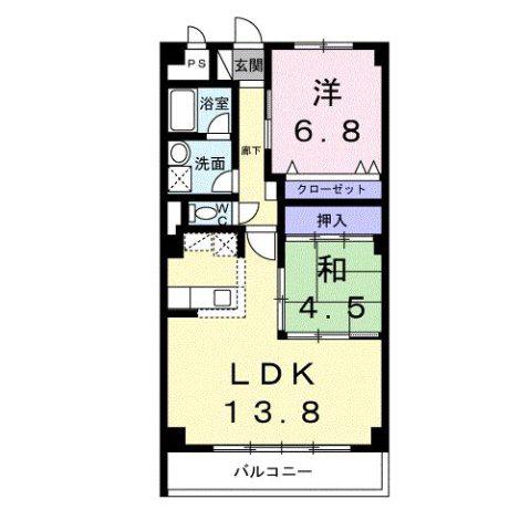 プラザ初雪A-1(2LDK/3階)の間取り写真