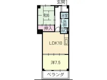 LA BELLE SANTE(2LDK/6階)の間取り写真