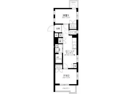 ネクサス巣鴨(2DK/2階)の間取り写真