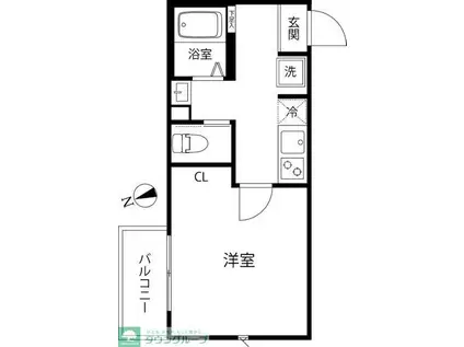TS CUORE三ツ境I(1K/3階)の間取り写真